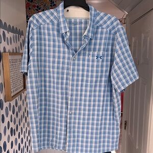 Under Armour Men's Light Blue Plaid Shirt